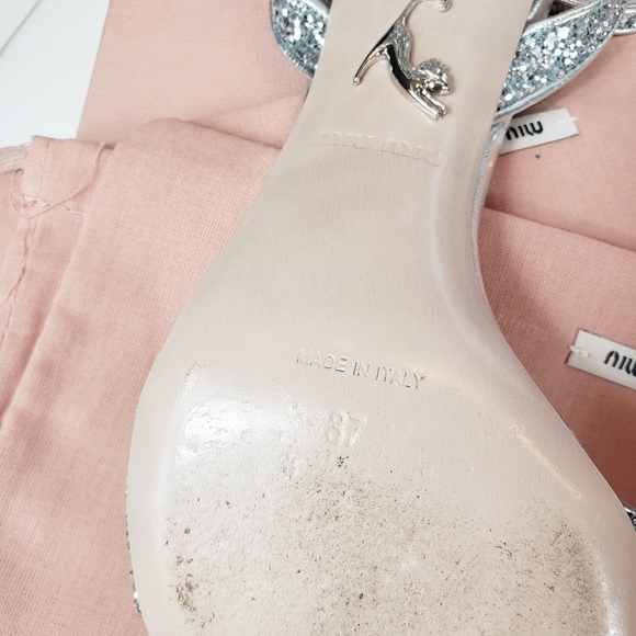 Miu miu glitter crystal block heel sandals - Picture 9 of 9